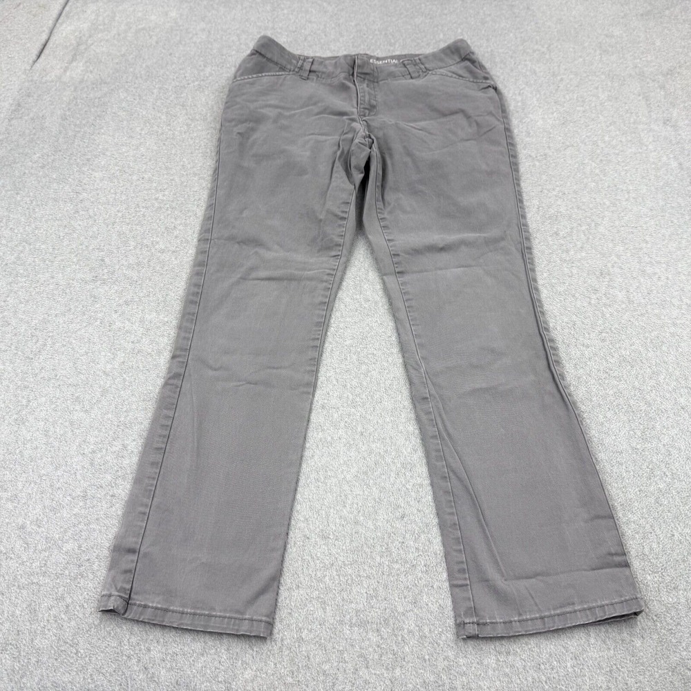 Lee Pants Womens 8 Short Grey Flat Front Essential Chino Office Basic